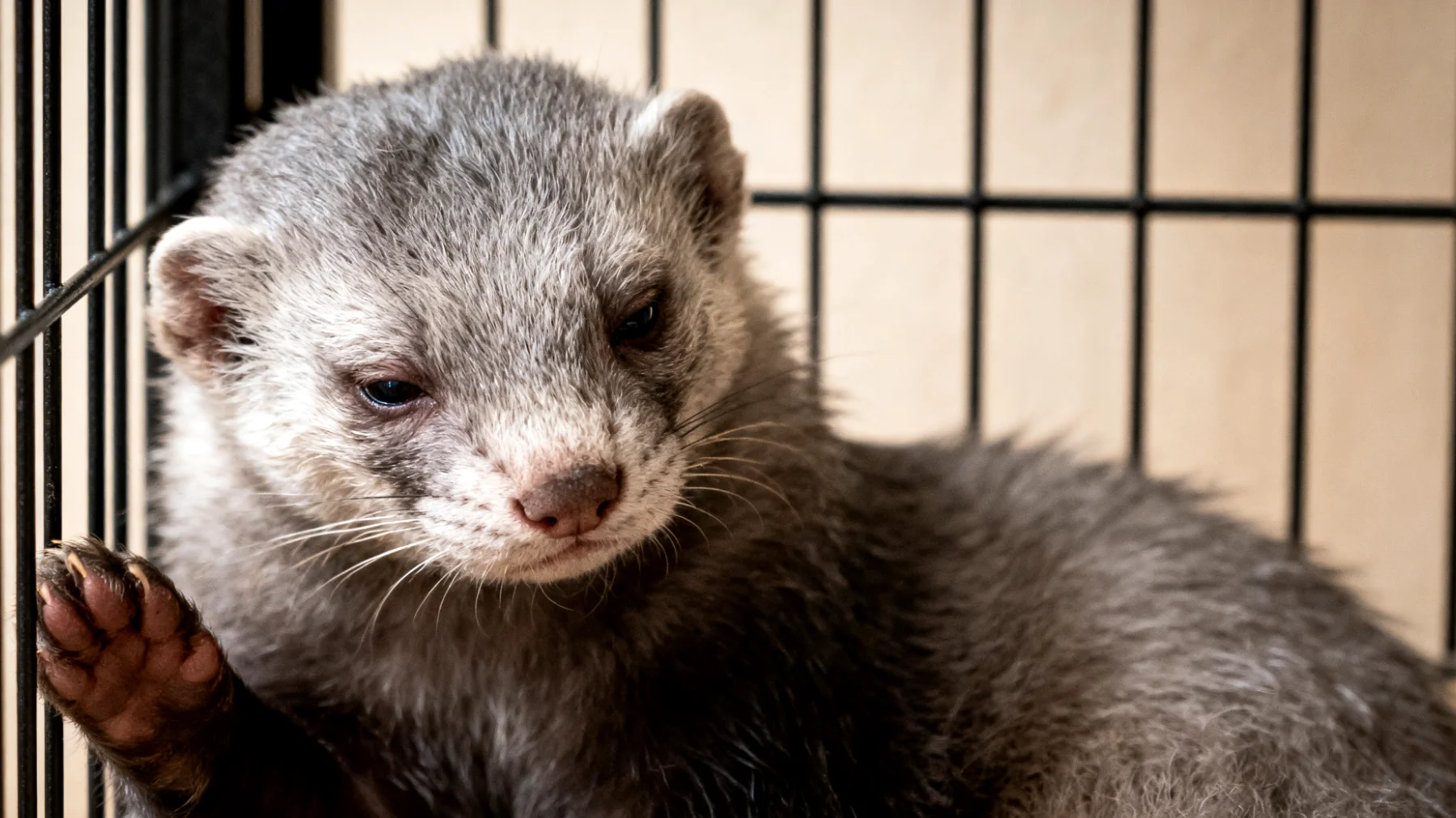Ältere Frettchen leiden häufig unter Gelenkschmerzen und Arthritis, was ihre Beweglichkeit einschränkt und ihre Lebensqualität mindert"