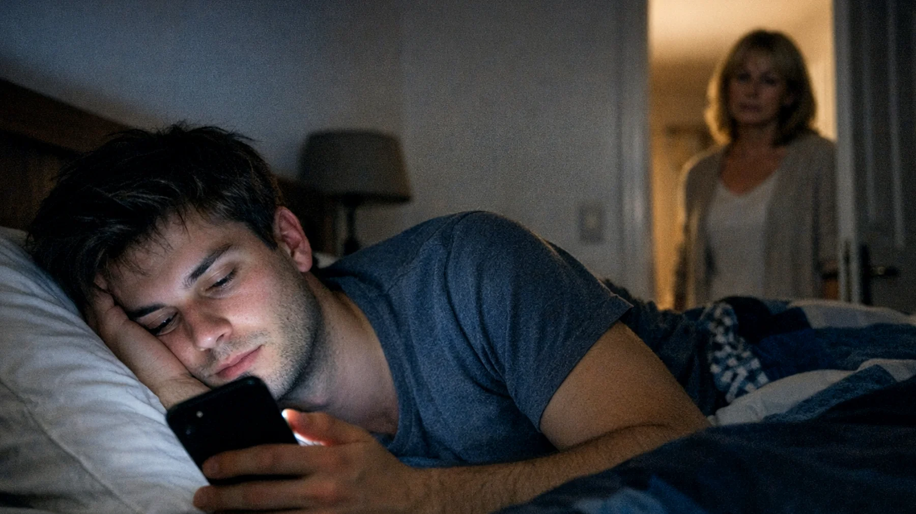 Die Mutter bemerkt, dass ihr junger Erwachsener (18–25 Jahre) mehrere Stunden täglich mit dem Smartphone verbringt – oft bis tief in die Nacht – und dabei wichtige Lebensbereiche wie Schlaf, persönliche Verpflichtungen und familiäre Interaktionen vernachlässigt. Jeder Versuch der Mutter, das Thema anzusprechen oder Grenzen zu setzen, führt zu Spannungen und Abwehrreaktionen."